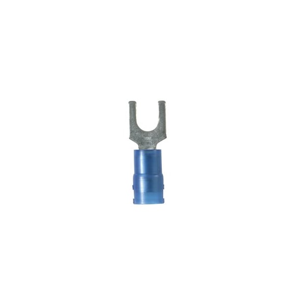 Fork Terminal, #10 Stud Size, 14 AWG, 600 V, Nylon Insulated, Blue, 1000 PK